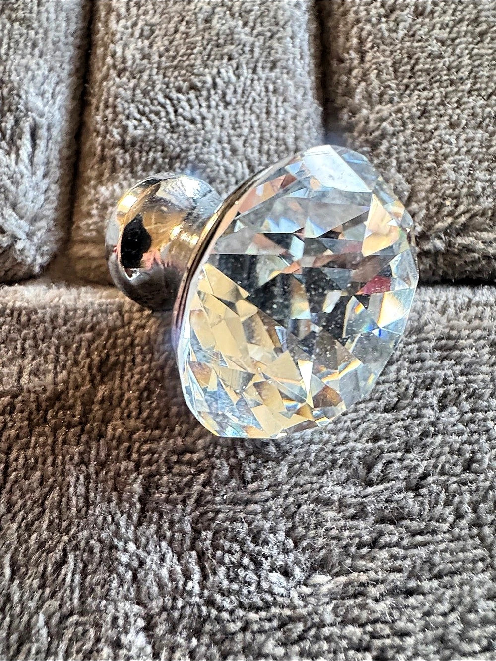 10 pcs Diamond shape crystal glass cabinet knob